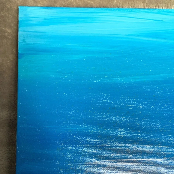 “Blues II” Original art on an 8” x 8” canvas board in various shades of blue - Picture 3 of 7